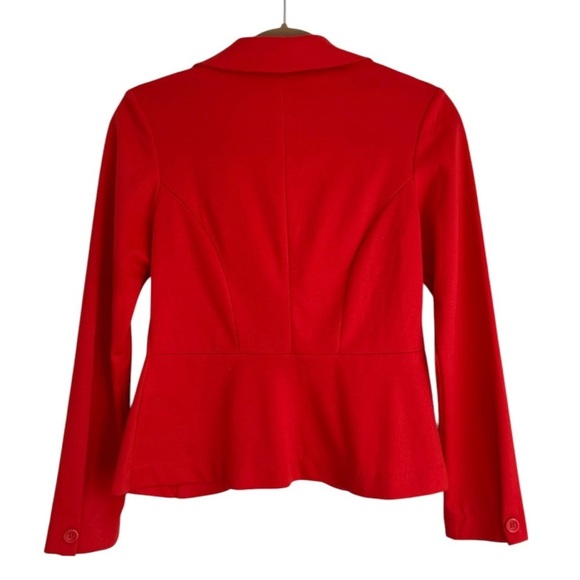 Metaphor Bright Coral 2-Button Blazer w/ Peplum Back Women’s Casual Jacket Sm - Picture 3 of 10